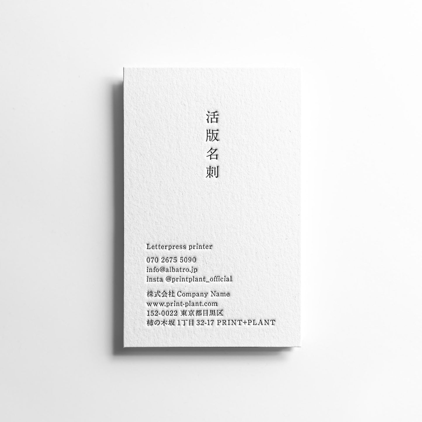 活版名刺 データ入稿/ 1色 常備紙
